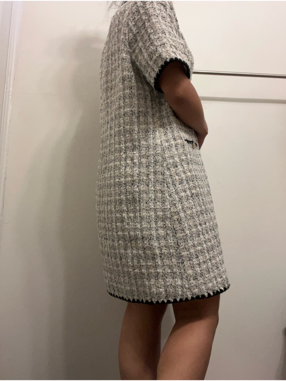 S26 Tuckernuck Pomander Place White Tweed Josephine Dress - Picture 2 of 7